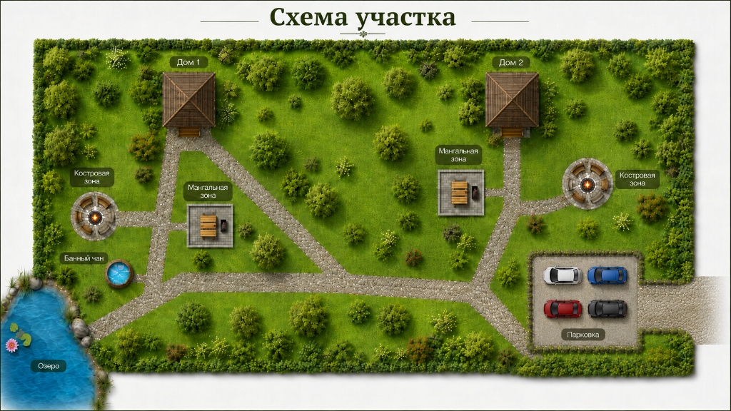 Схема территории глэмпинга Ветерок